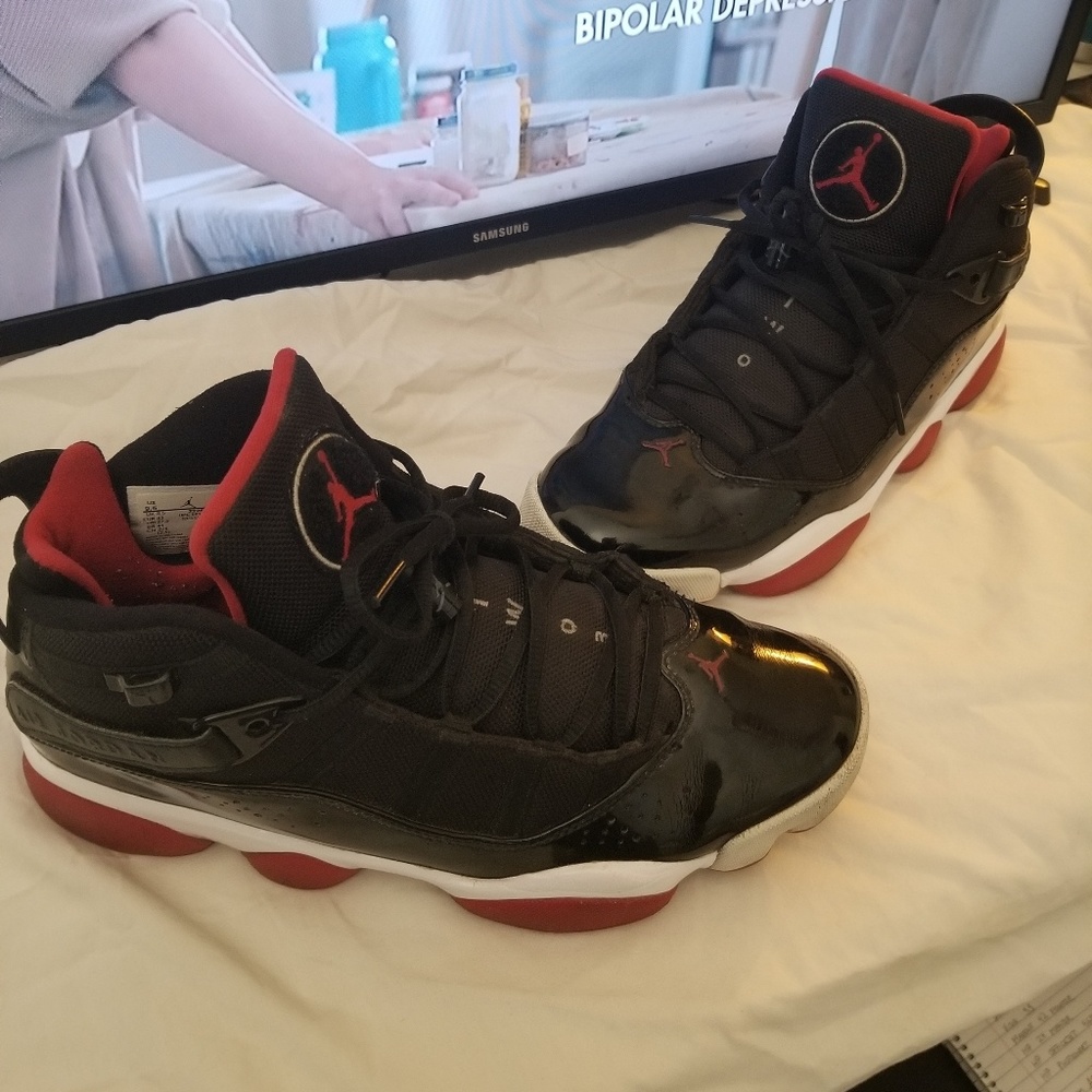 6 Rings Jordans Bred size 9.5